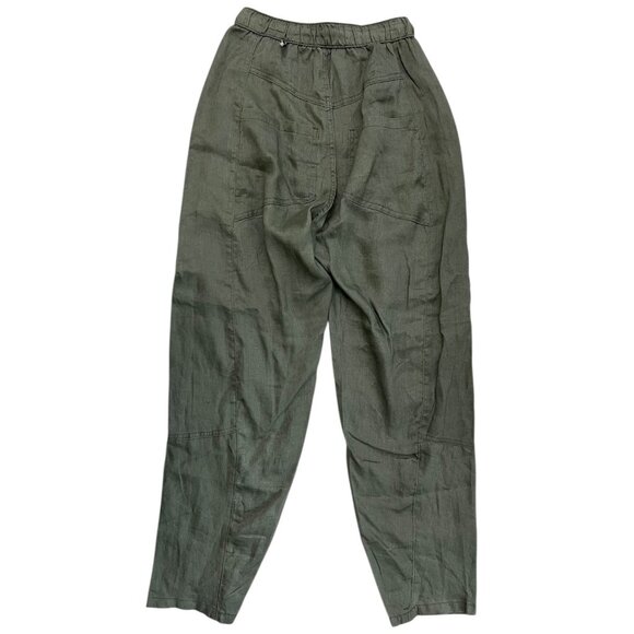 Luz Ballestero Womens Linen Pullon Pants Green S Lagenlook Minimalist Breathable - Picture 2 of 9